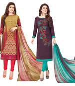 Multicolor printed crepe salwar