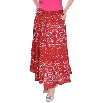 Red bandhej Cotton Long Skirt 4
