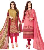 Multicolor printed crepe salwar
