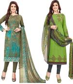 Multicolor printed crepe salwar