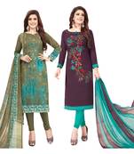 Multicolor printed crepe salwar