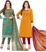 Multicolor printed crepe salwar