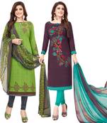 Multicolor printed crepe salwar
