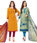 Multicolor printed crepe salwar
