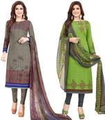 Multicolor printed crepe salwar