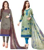 Multicolor printed crepe salwar