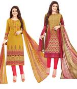 Multicolor printed crepe salwar