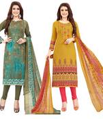 Multicolor printed crepe salwar