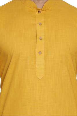 Yellow Cotton Linen Blend Kurta 3