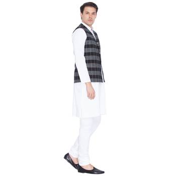 White Plain Cotton Kurta Pajama 2