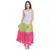 Green Pink Bandhej Cotton Long Skirt
