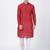 Red Plain Cotton Kurta Pajama