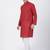 Red Plain Cotton Kurta Pajama