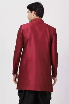 Maroon Plain Blended Cotton Bandhagala