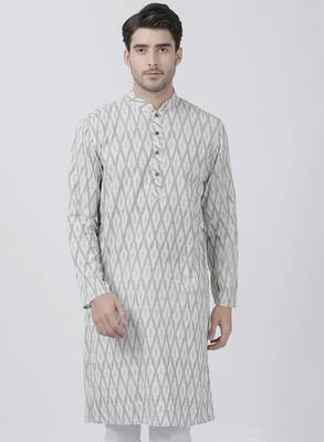 White Plain Cotton Men Kurtas 1
