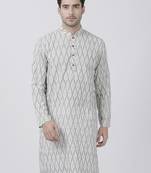 White Plain Cotton Men Kurtas