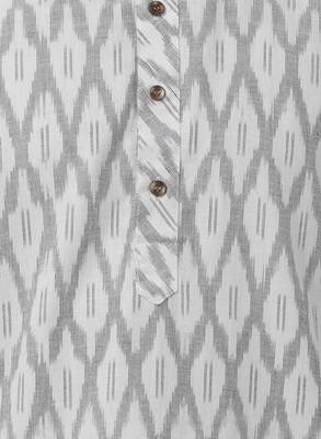 White Plain Cotton Men Kurtas 3