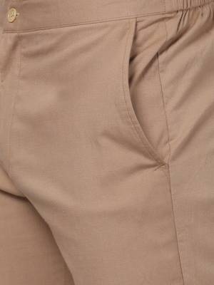 Green Plain Blended Cotton Men Kurtas 5