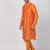 Orange Plain Blended Cotton Men Kurtas