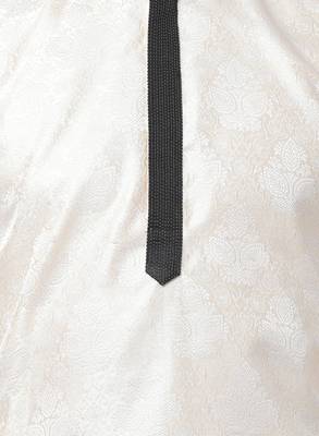 Gold Plain Blended Cotton Men Kurtas 3