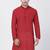 Red Plain Cotton Men Kurtas