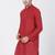 Red Plain Cotton Men Kurtas