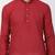 Red Plain Cotton Men Kurtas