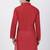 Red Plain Cotton Men Kurtas