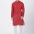 Red Plain Cotton Men Kurtas