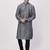 Grey Plain Cotton Silk Men Kurtas