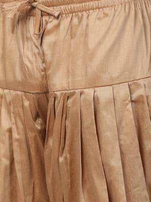 Yellow Plain Blended Cotton Dhoti Kurta 5