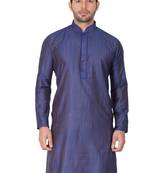 Blue Plain Cotton Men-Kurtas