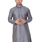 Grey Cotton Silk Kurta