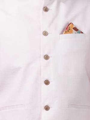 Red Plain Cotton Dhoti-Kurta 3