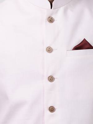 Maroon Plain Cotton Dhoti-Kurta 3
