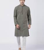 Black Plain Blended Cotton Kurta Pajama