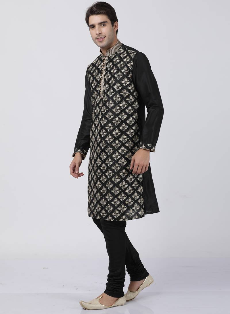 simple kurta pajama black