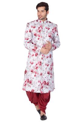 Men'S Multicolor Cotton Blend Sherwani Set 2