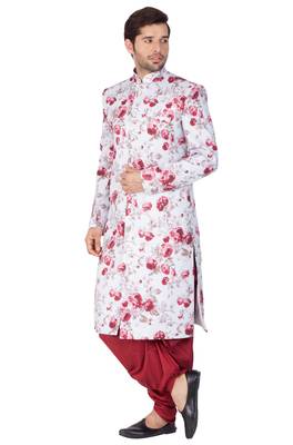 Men'S Multicolor Cotton Blend Sherwani Set 3