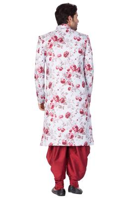 Men'S Multicolor Cotton Blend Sherwani Set 4