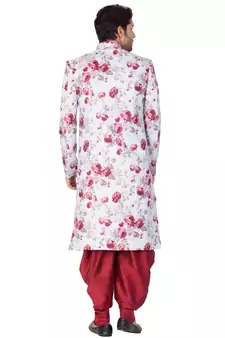 Men'S Multicolor Cotton Blend Sherwani Set