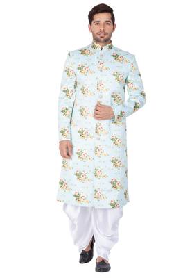 Multicolor Plain Blended Cotton Sherwani 2