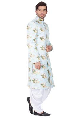 Multicolor Plain Blended Cotton Sherwani 3
