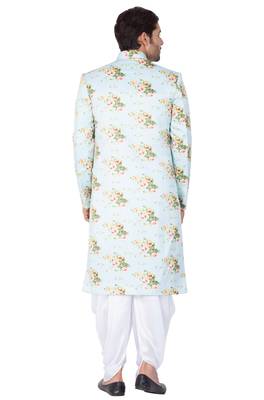 Multicolor Plain Blended Cotton Sherwani 4