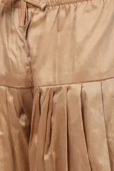 Brown Plain Blended Cotton Sherwani