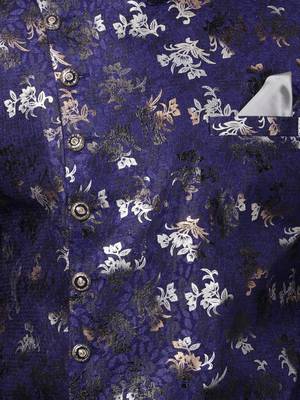 Blue Plain Blended Cotton Sherwani 3