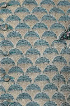 Green Plain Blended Cotton Sherwani