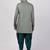 Green Plain Blended Cotton Sherwani