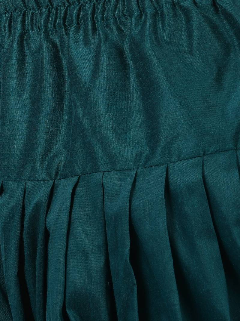 Green Plain Blended Cotton Sherwani