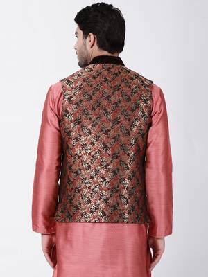 Multicolor Plain Blended Cotton Nehru Jacket 4